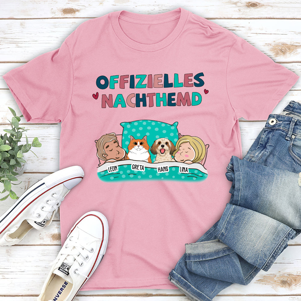 Offizielles Nachthemd Haustiere Für Paare - Personalisiertes Unisex T-Shirt