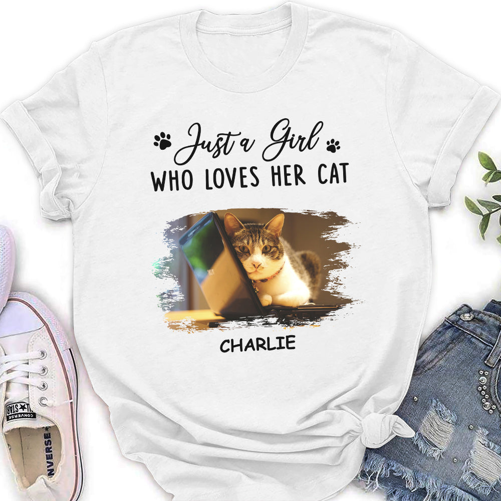 A Girl Loves Cats - Personalized Custom Women's T-shirt