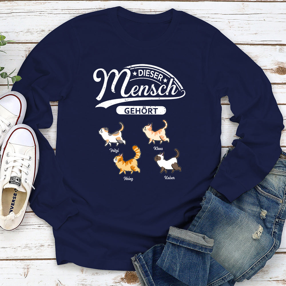 Katze Dieser Mensch Gehört - Personalisiertes Langarm T-Shirt