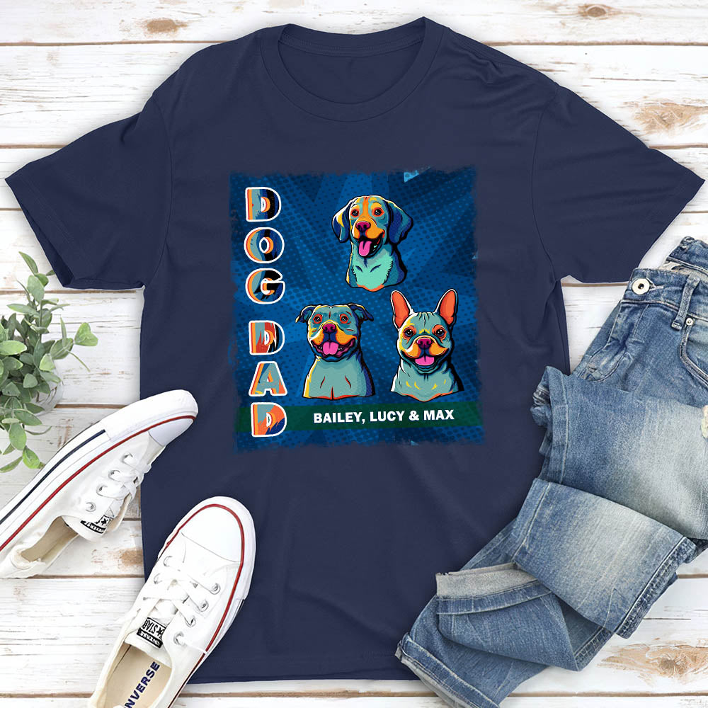 Dog Mom Dad Popart - Personalized Custom Unisex T-shirt