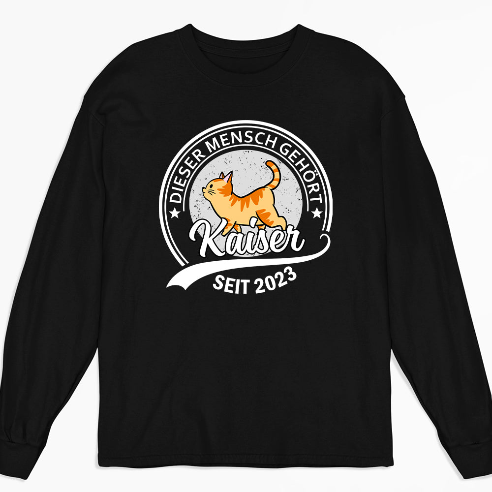 Katze Dieser Mensch Gehört - Personalisiertes Langarm T-Shirt