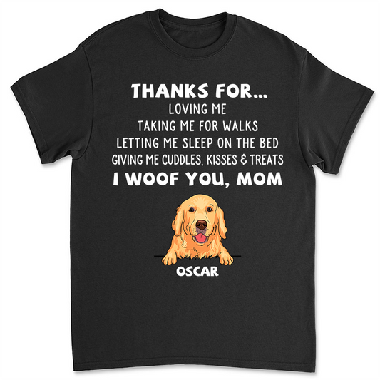 Dog Thanks For... - Personalized Custom Premium T-shirt