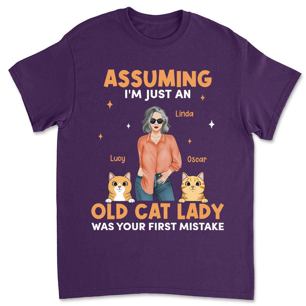 Old Cat Lady - Personalized Custom Unisex T-shirt