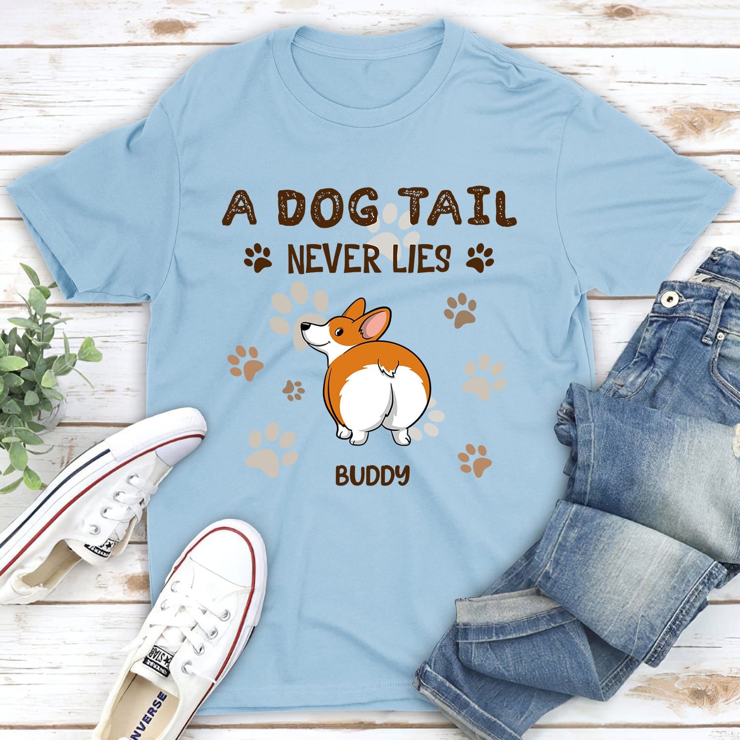 A Dog Tail Never Lies - Personalized Custom Unisex T-shirt