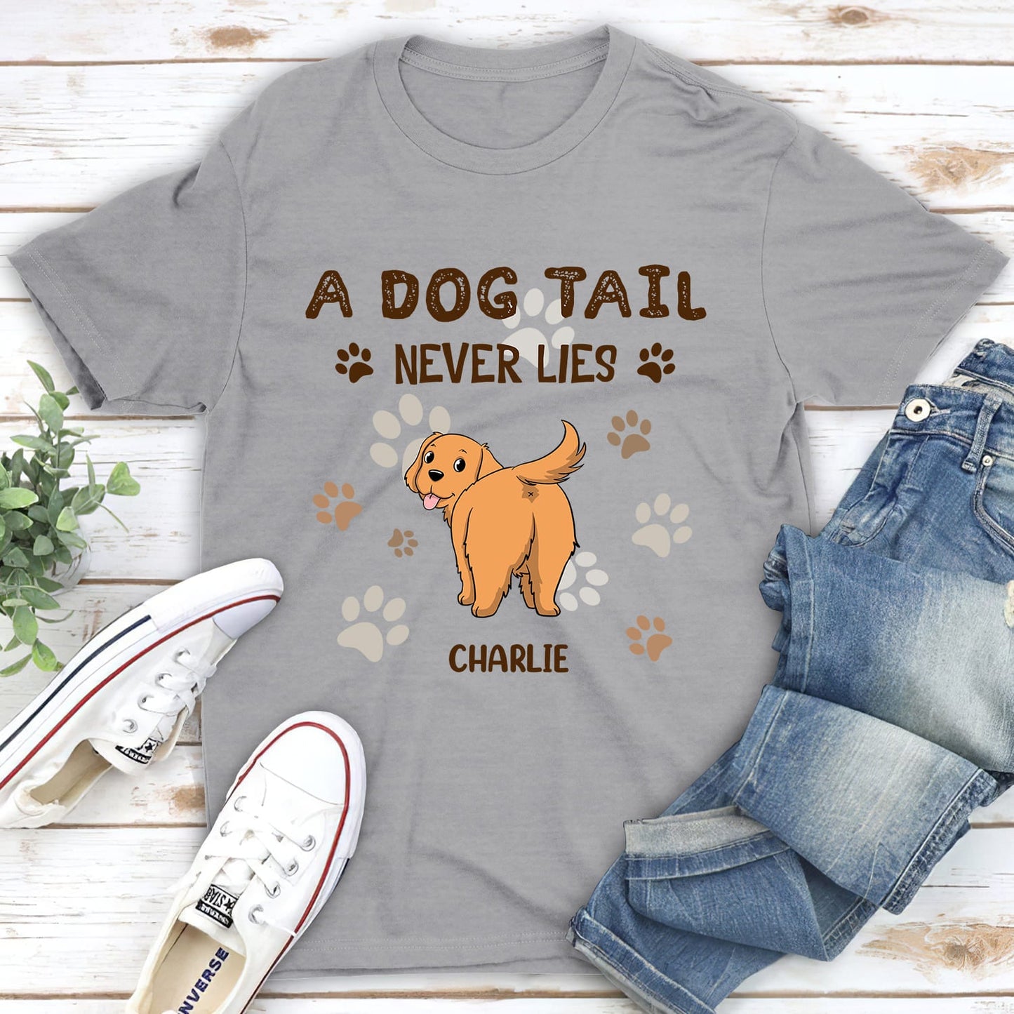 A Dog Tail Never Lies - Personalized Custom Unisex T-shirt