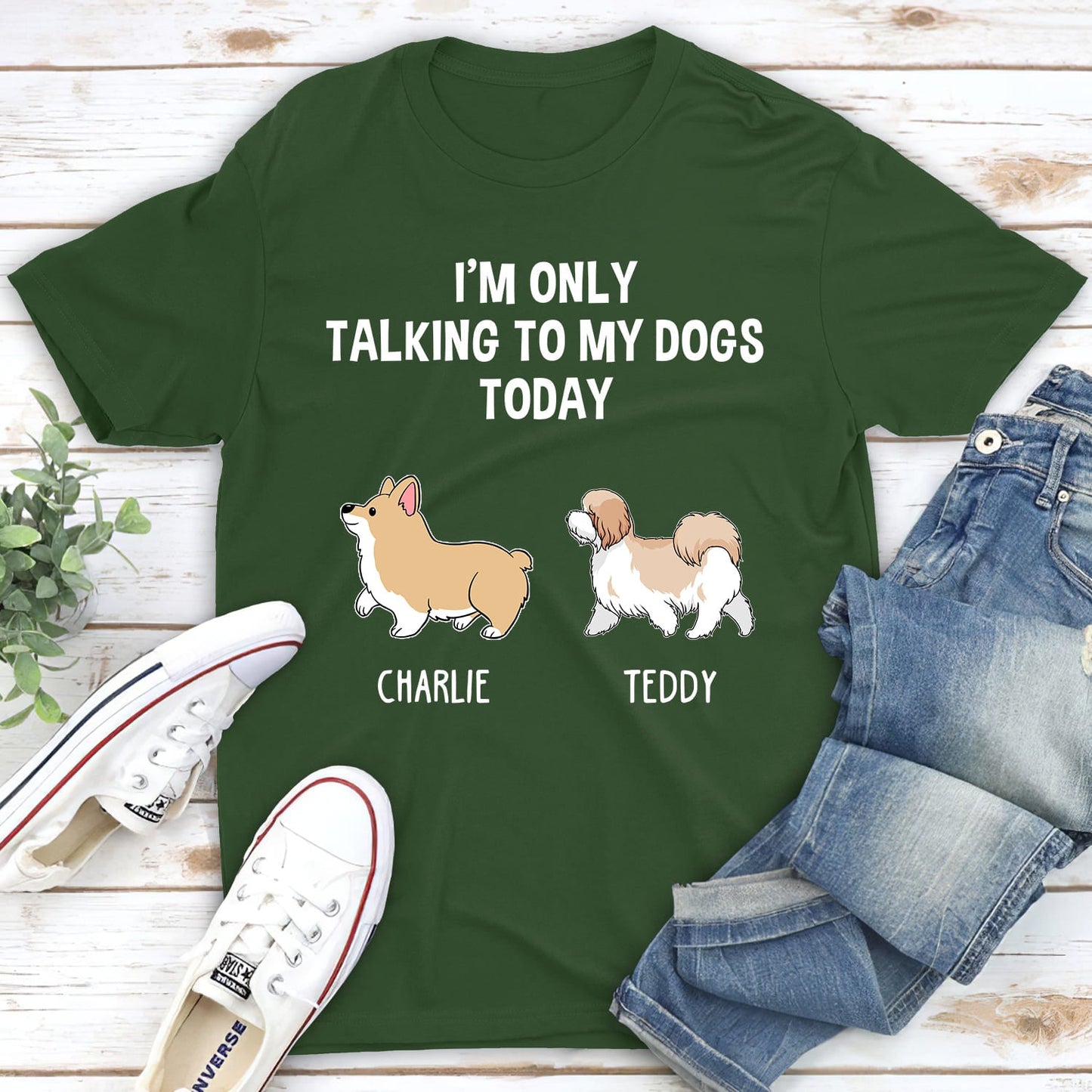 Only Talk To My Dog - Personalized Custom Unisex T-shirt