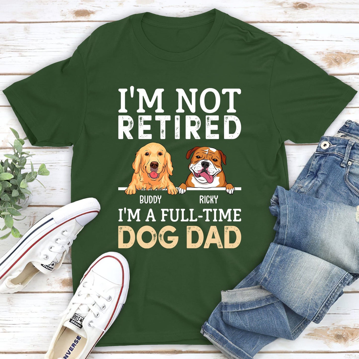 A Full-time Dog Dad - Personalized Custom Premium T-shirt