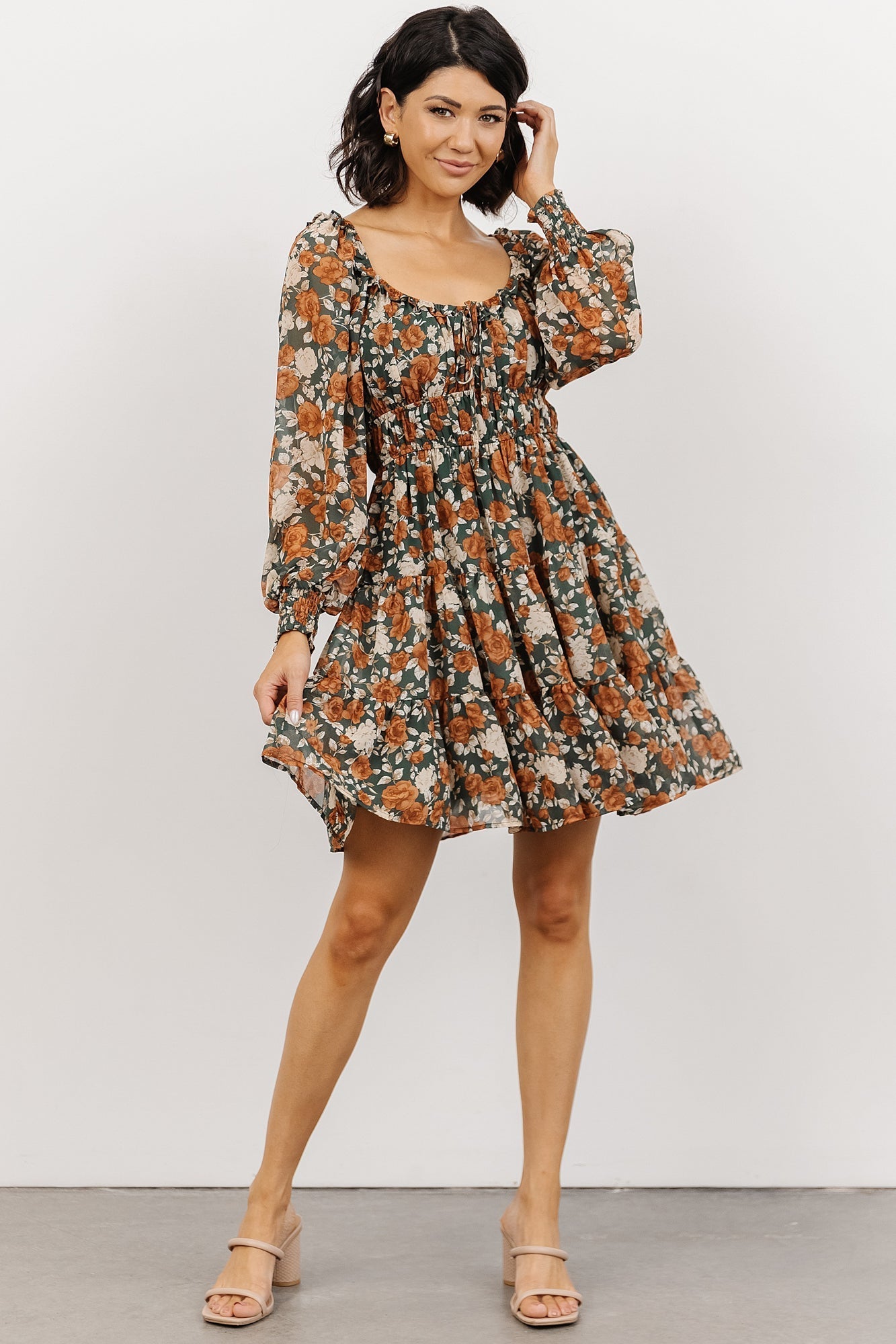 Modesto Short Dress | Green Floral - Baltic Born