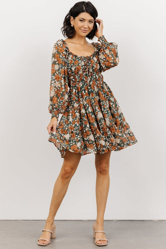 Modesto Short Dress | Green Floral - Baltic Born
