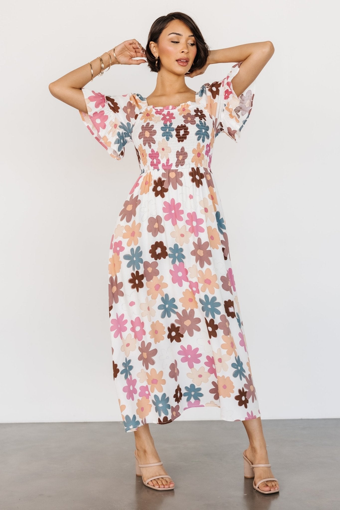 Murdock Midi Dress | White Multi Floral - Baltic Born
