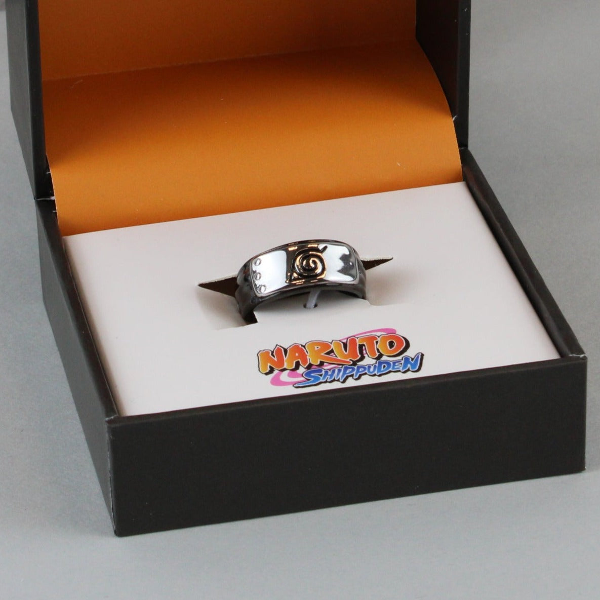 Naruto Leaf Village Black Stainless Steel Ring