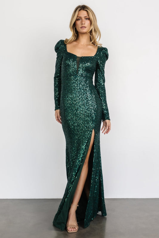 Nicolette Sequin Gown | Green - Baltic Born