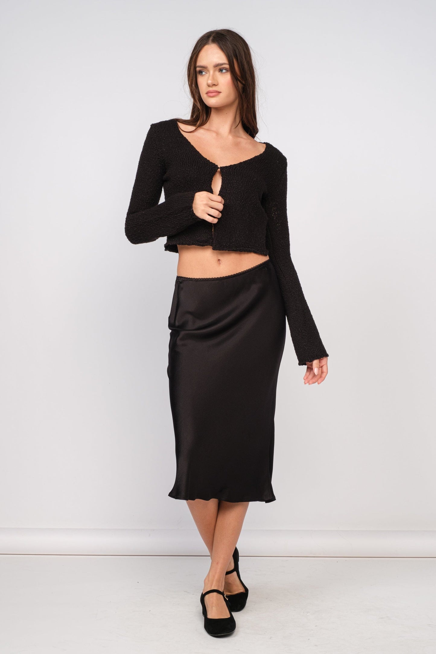 Noir Keyhole Knit Top