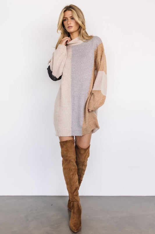 Omaha Sweater Dress | Oatmeal + Gray - Baltic Born