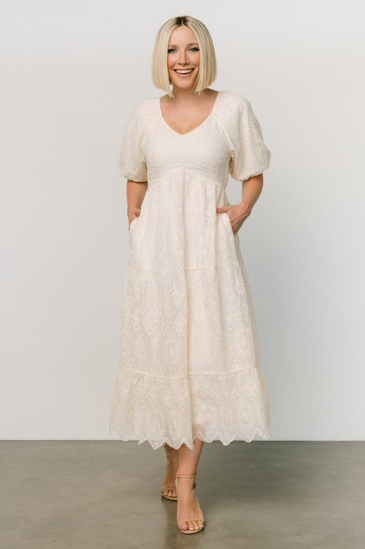 Rawlins Embroidered Dress | Ivory - Baltic Born