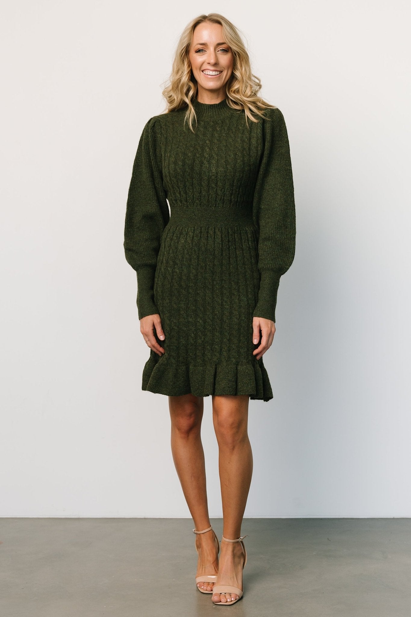 Rhonda Sweater Dress | Deep Olive - Baltic Born