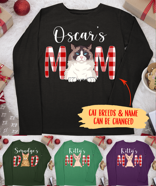 Cat Mom/Dad - Personalized Custom Unisex Long Sleeve T-shirt