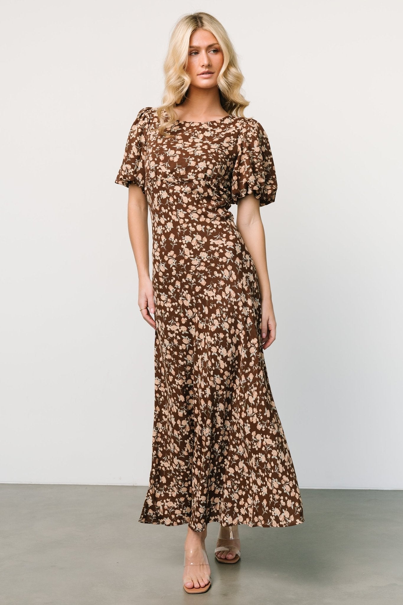 Sadie Maxi Dress | Brown Floral - Baltic Born