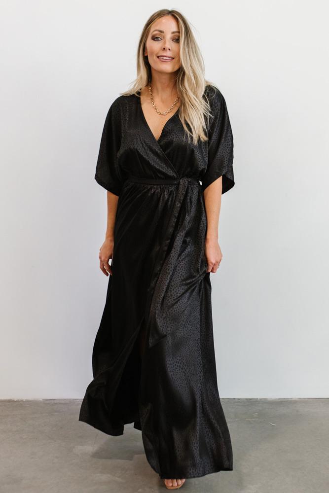 Savannah Print Kimono Maxi | Black - Baltic Born