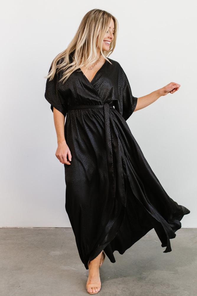 Savannah Print Kimono Maxi | Black - Baltic Born