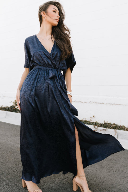 Savannah Print Kimono Maxi | Navy - Baltic Born