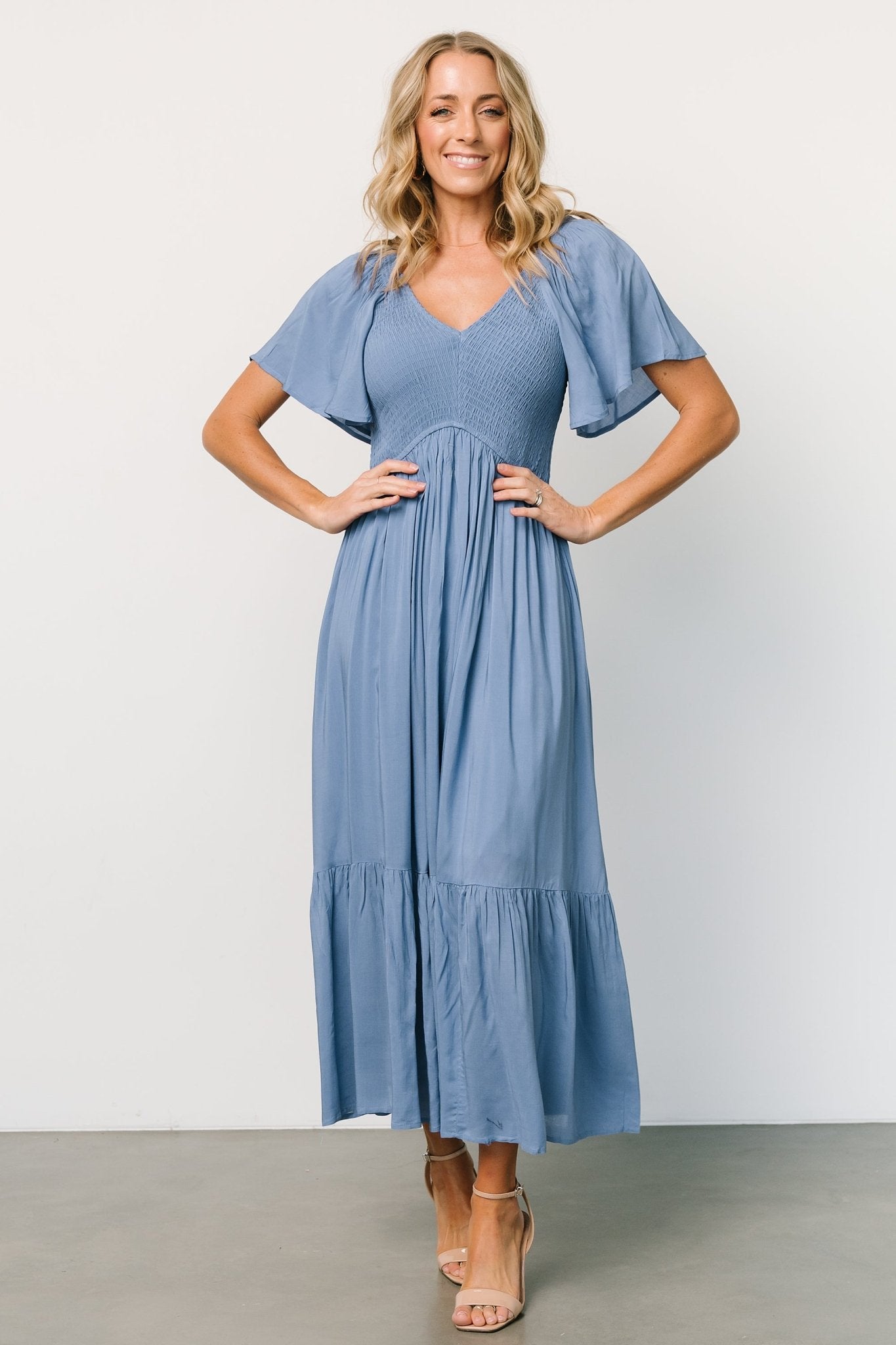 Scarlett Smocked Dress | Blue - Baltic Born