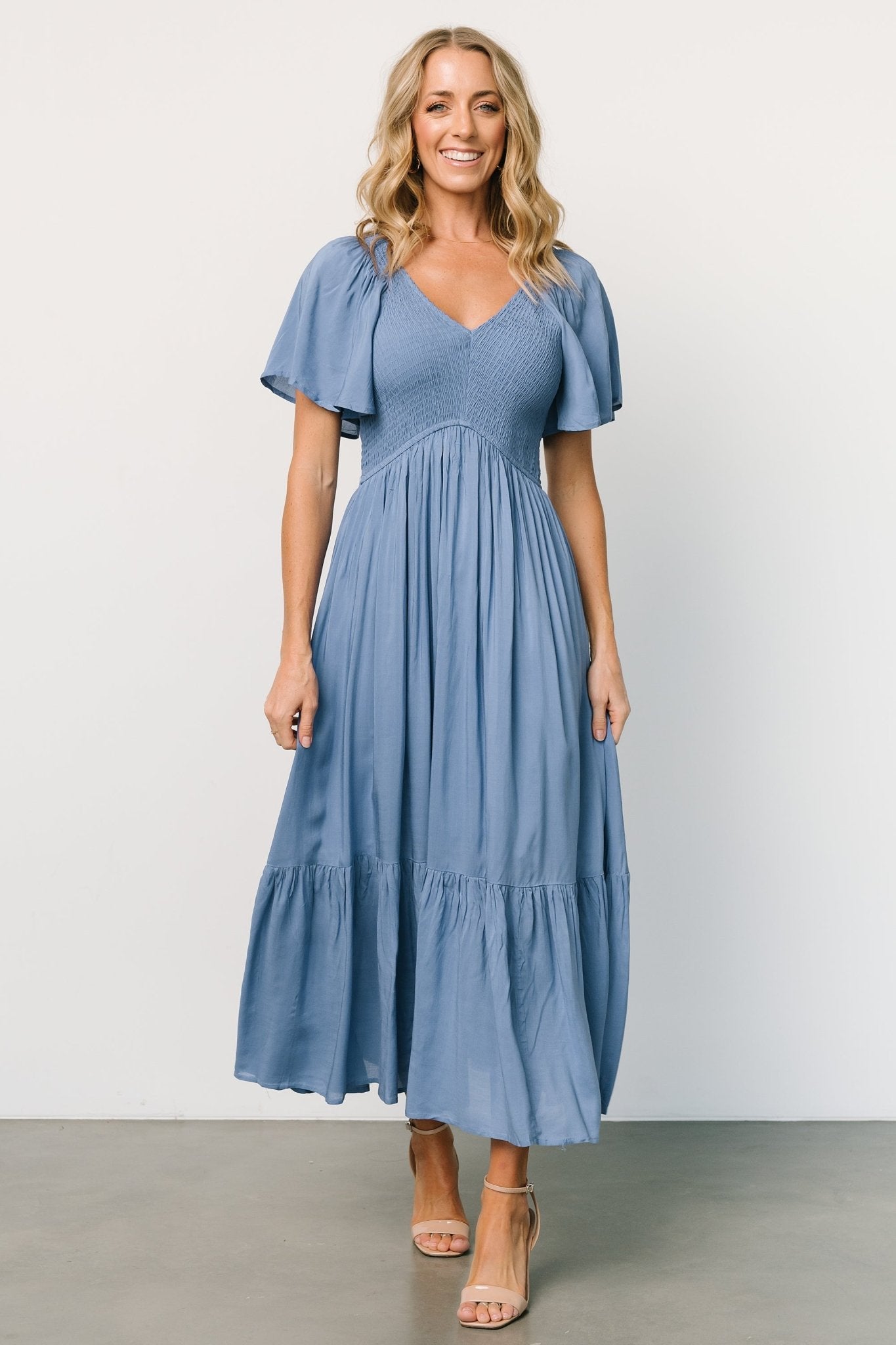 Scarlett Smocked Dress | Blue - Baltic Born