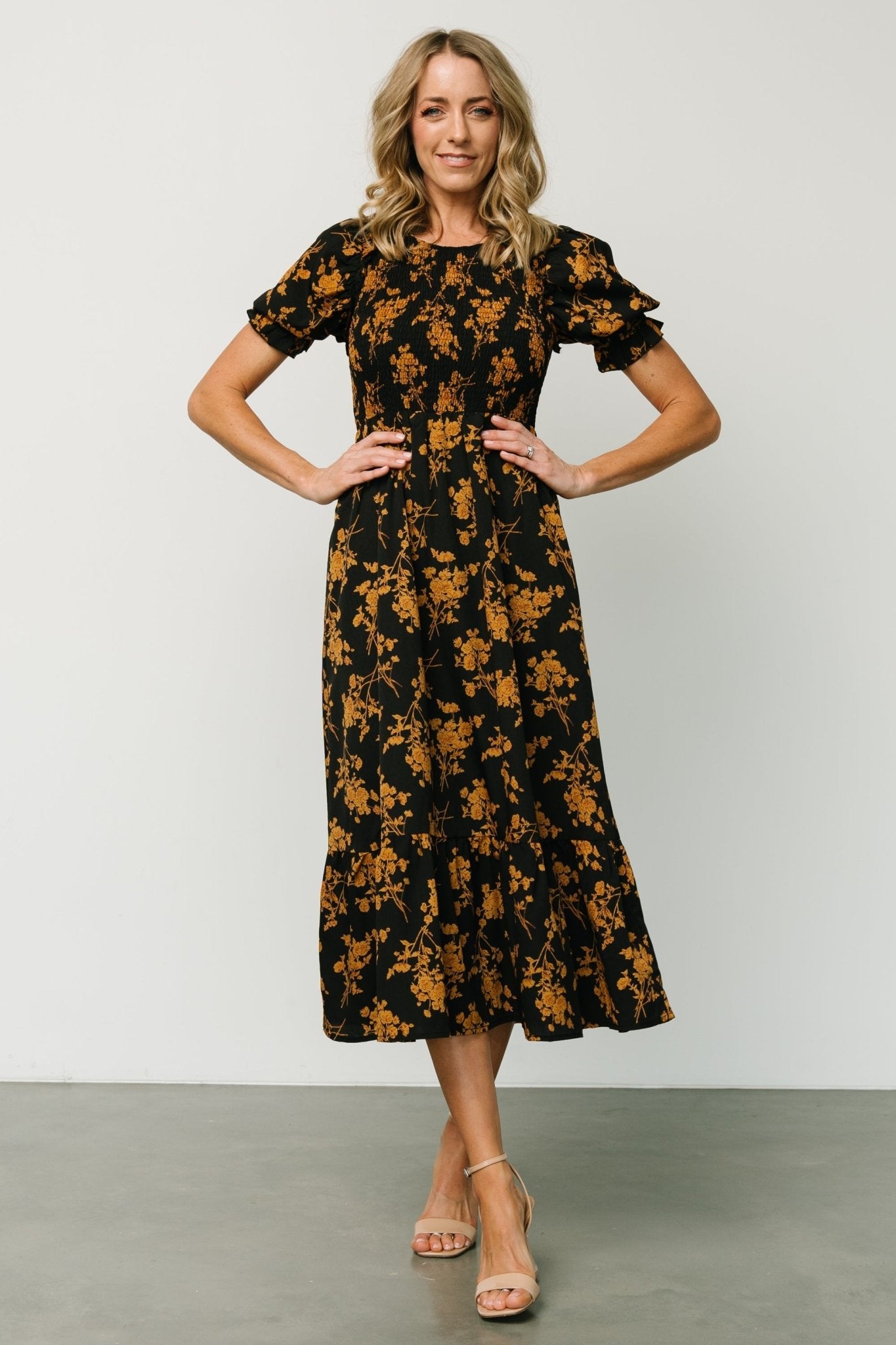 Somerset Midi Dress | Black + Gold - Baltic Born