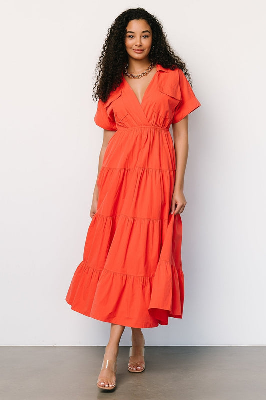 Sondra Maxi Dress | Coral Red - Baltic Born