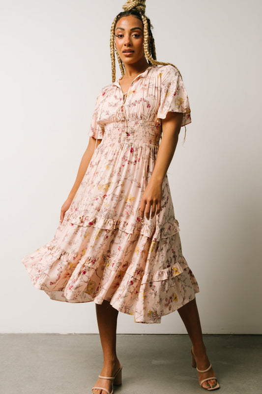 Spell Boho Midi Dress | Blush Floral - Baltic Born
