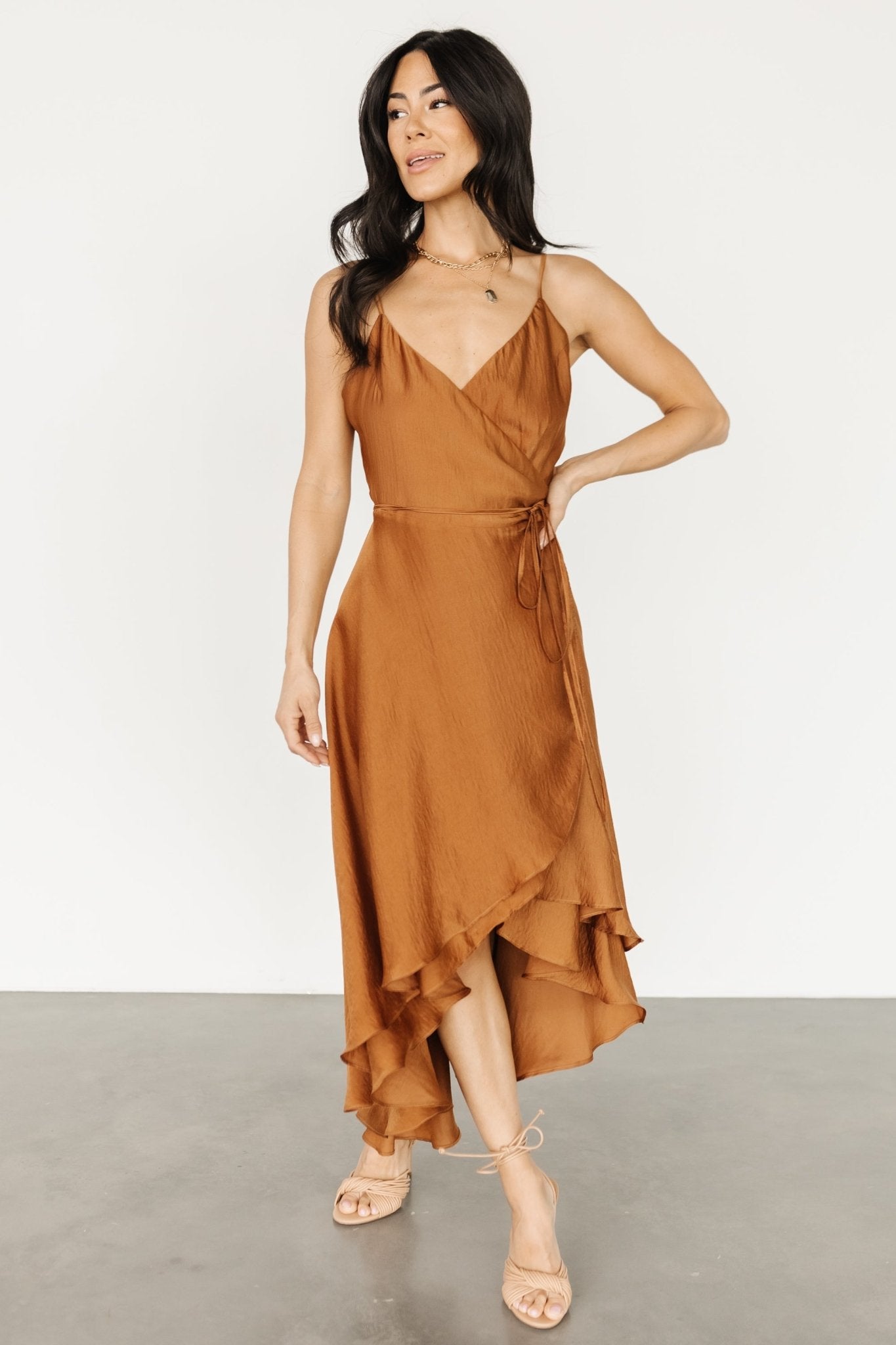 Steffi Tulip Wrap Dress | Bronze - Baltic Born