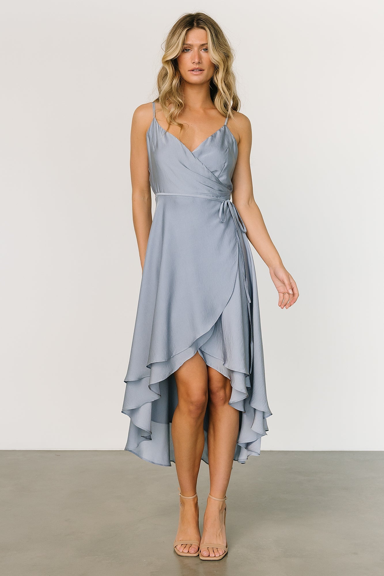 Steffi Tulip Wrap Dress | Dusty Blue - Baltic Born