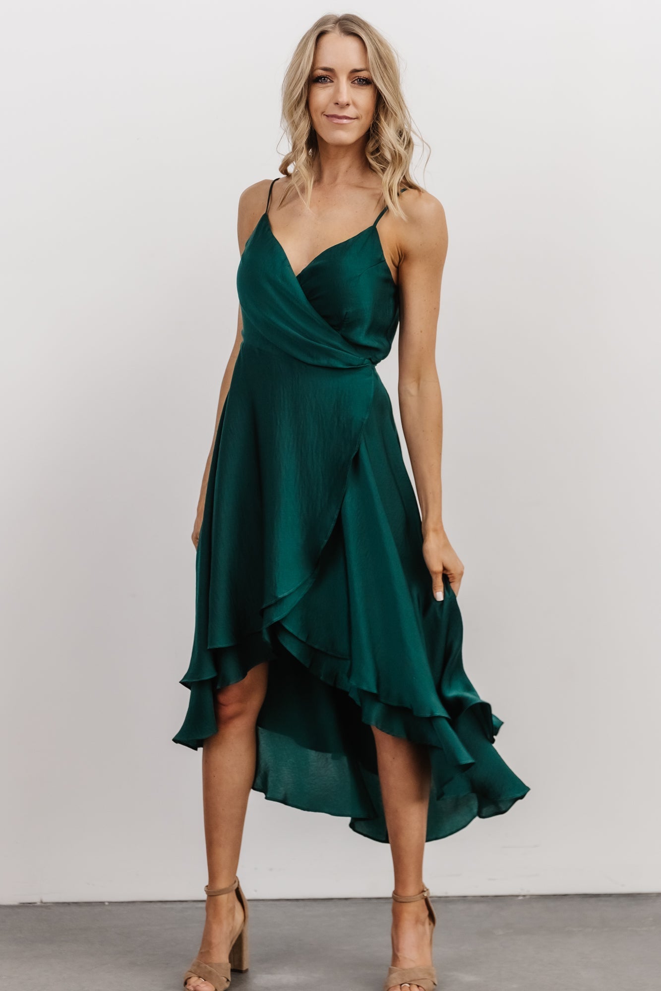 Steffi Tulip Wrap Dress | Emerald - Baltic Born