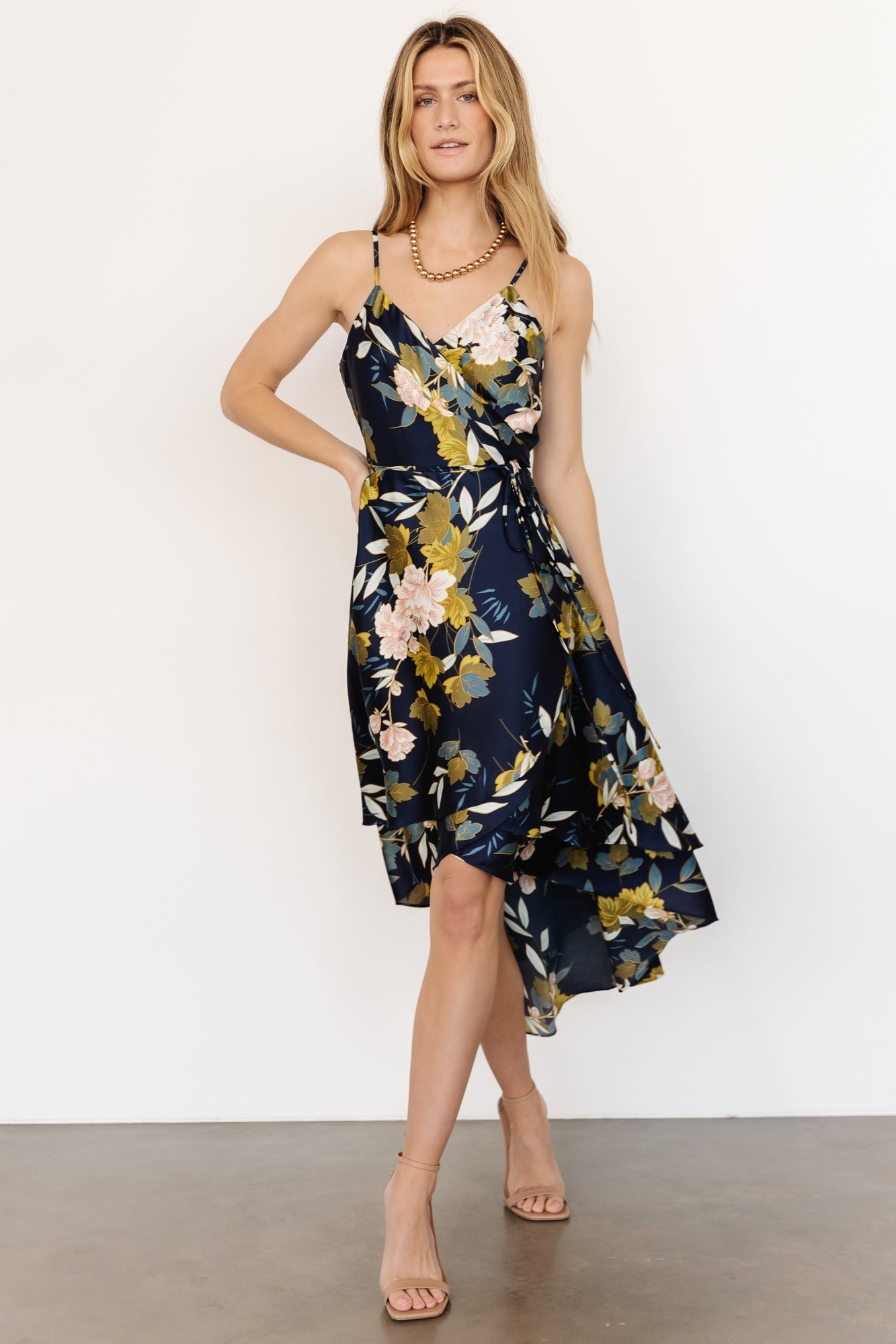 Steffi Tulip Wrap Dress | Navy Floral - Baltic Born