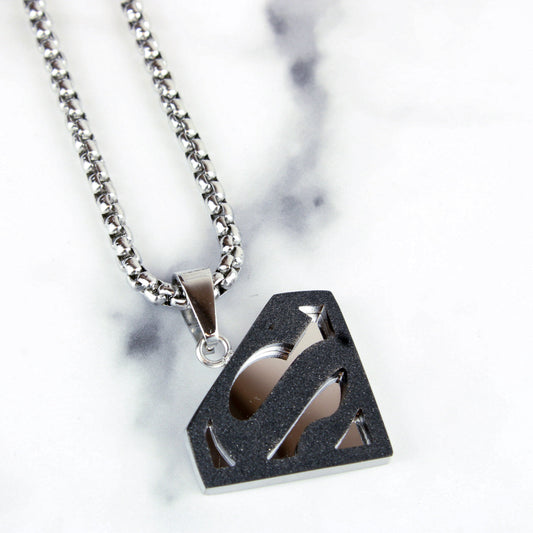 Superman Black Mirrored Steel Unisex Pendant