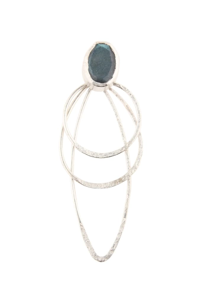 Teardrop Layered Silver Pendant