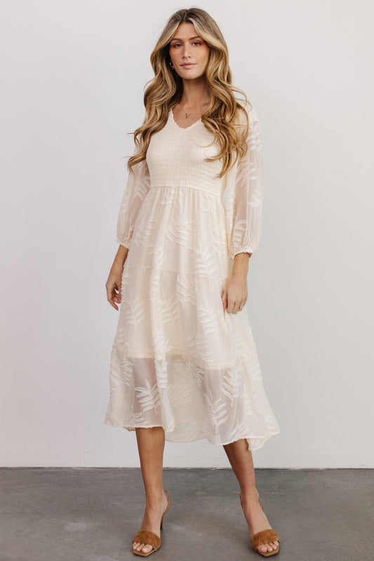 Tommi Smocked Midi Dress | Cream Floral - Baltic Born