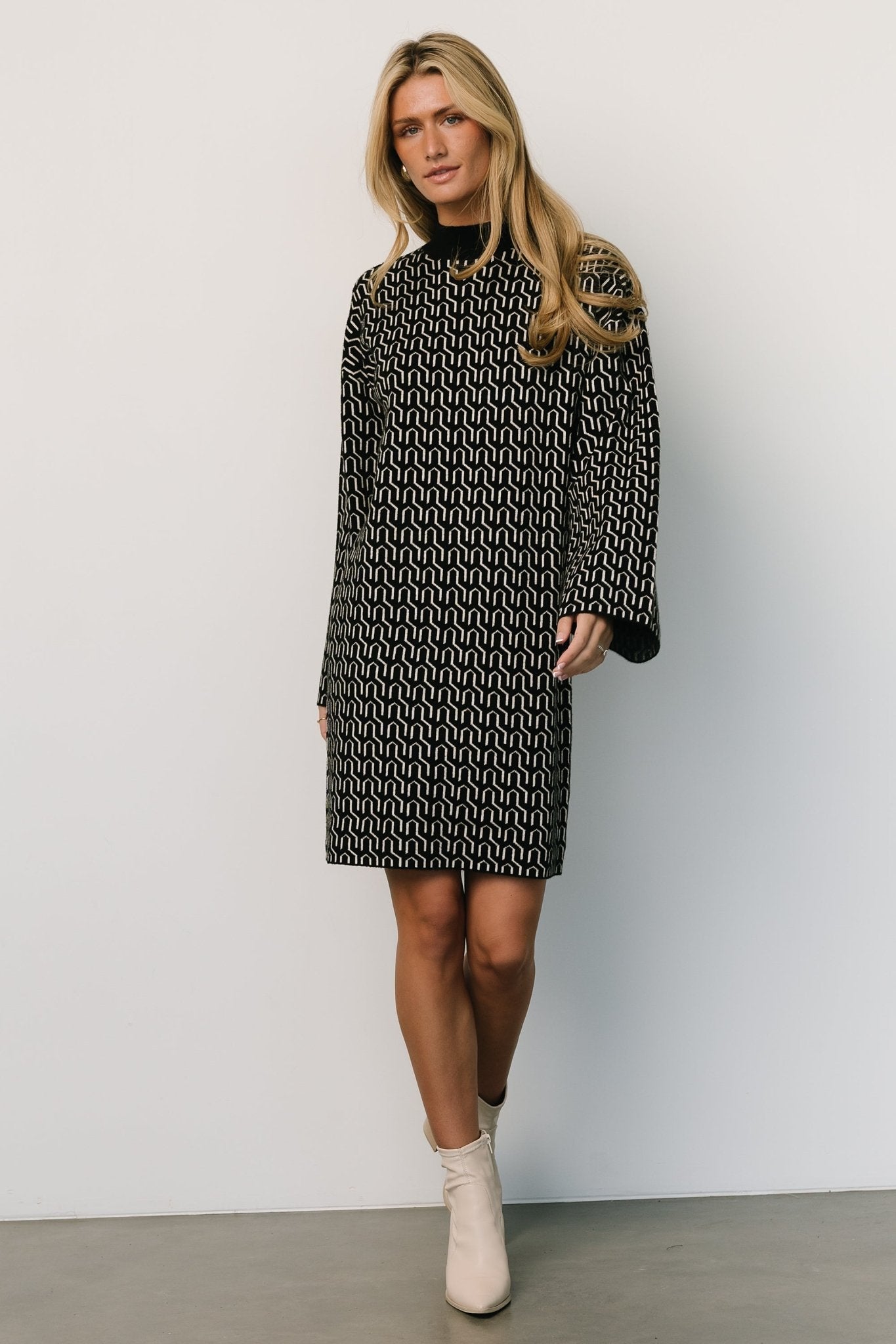 Webster Sweater Dress | Black Print - Baltic Born