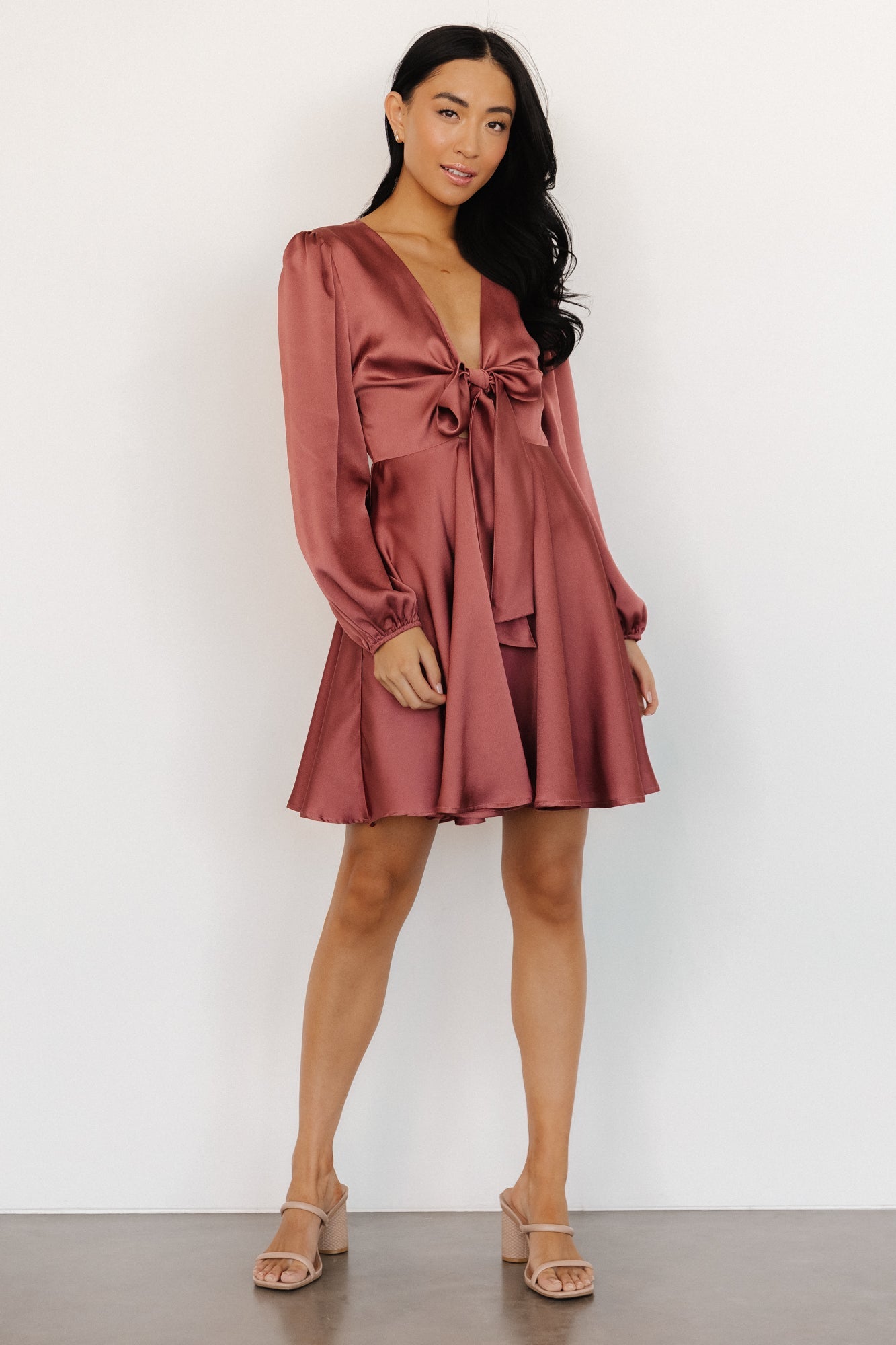 Woodbury Satin Mini Dress | Deep Mauve - Baltic Born