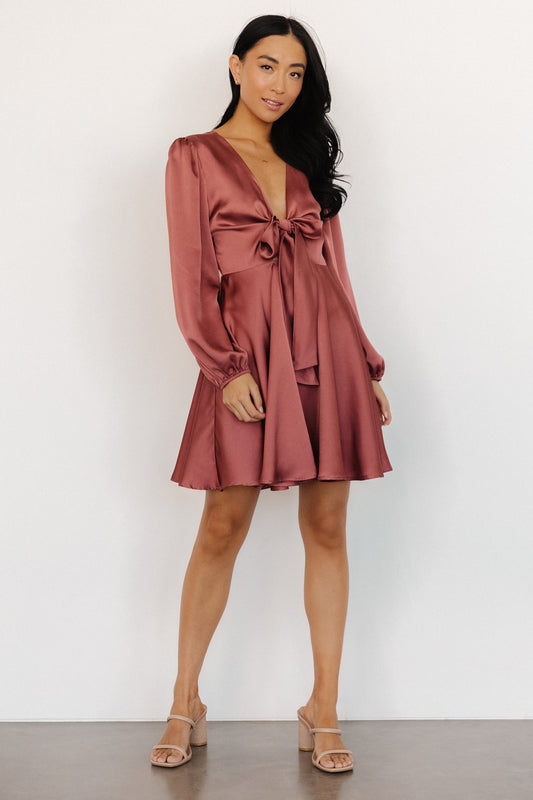 Woodbury Satin Mini Dress | Deep Mauve - Baltic Born